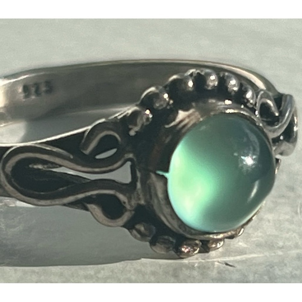 Artisan Chalcedony in 925 boho silver ring size 10 - Picture 2 of 12